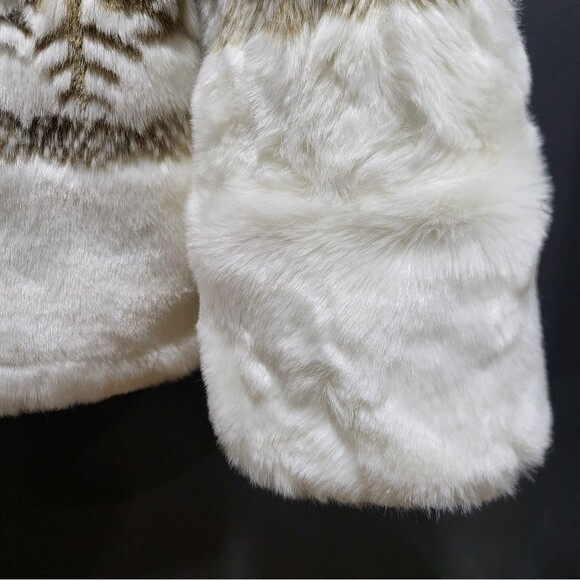 Guide Gear Faux Fur Plush Nuetral Tan White Sz L Hooded Coat - Picture 6 of 14